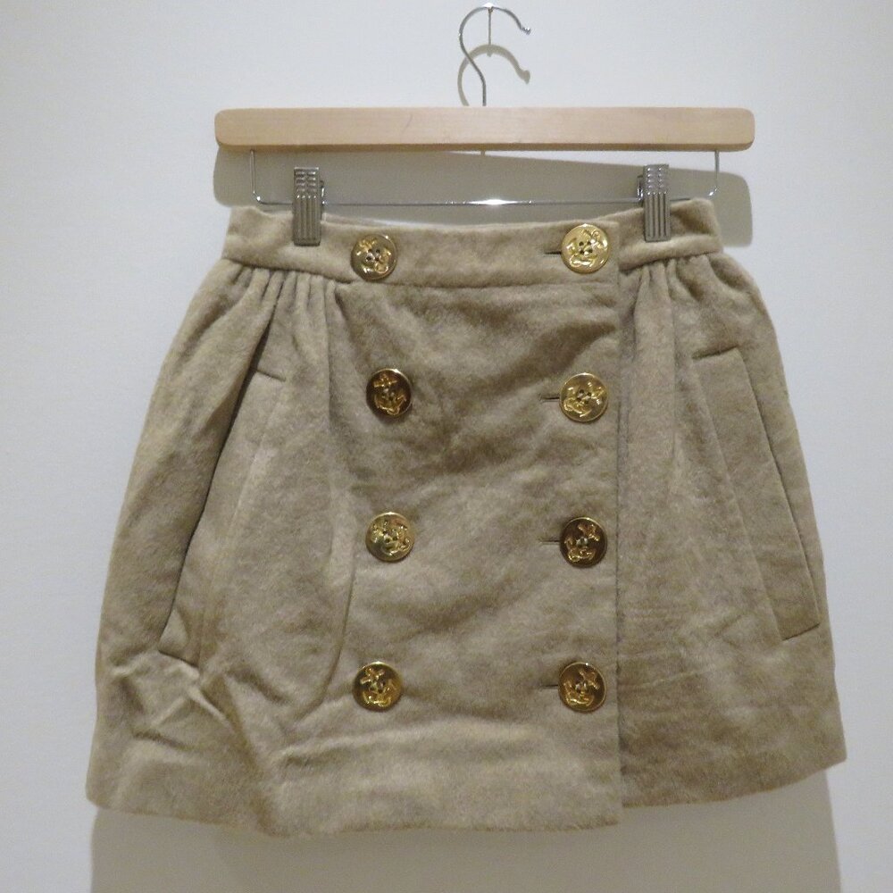 OPENING CEREMONY Cashmere Wool Blend Button Front Skirt Preppy Old Money NWT - Picture 2 of 12